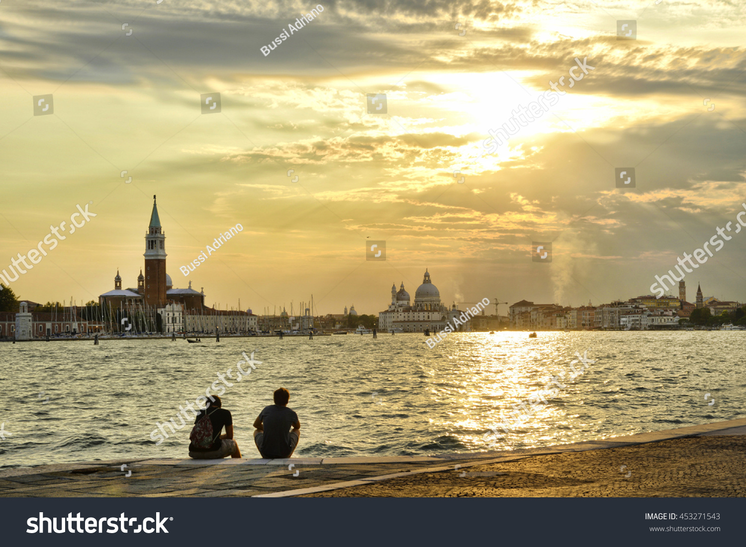Venice. Sunset on the lagoon. #453271543