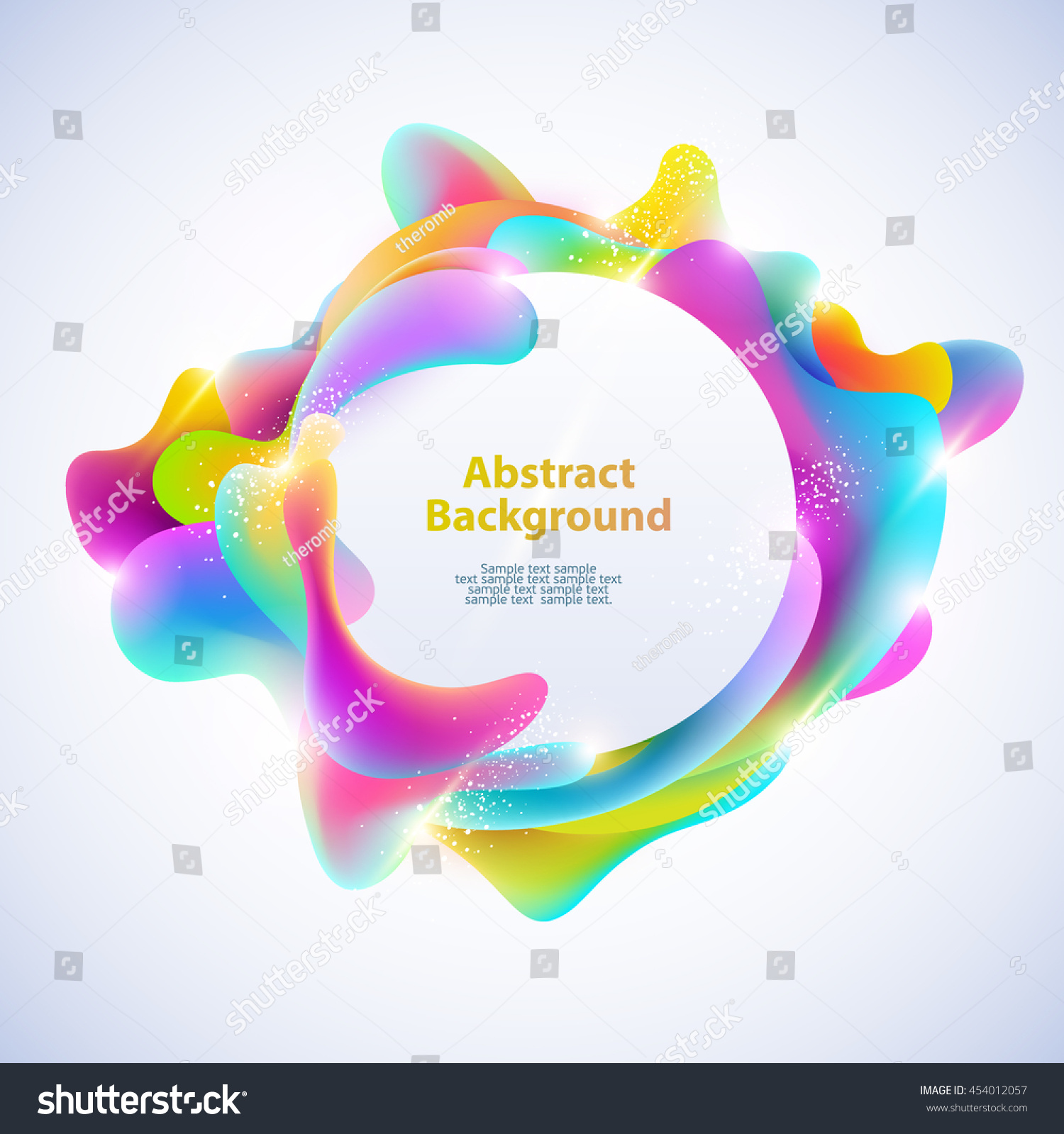 Abstract round banner. Plastic colorful shapes. #454012057