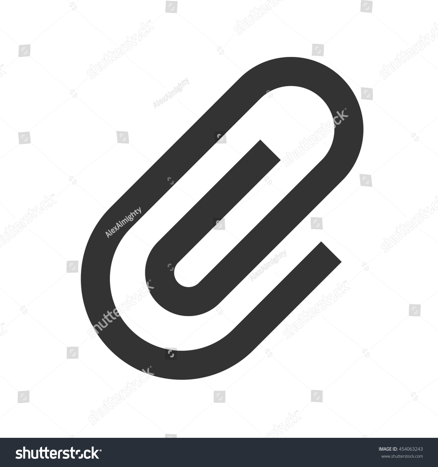 Paperclip icon. Simple flat logo of paperclip - Royalty Free Stock ...