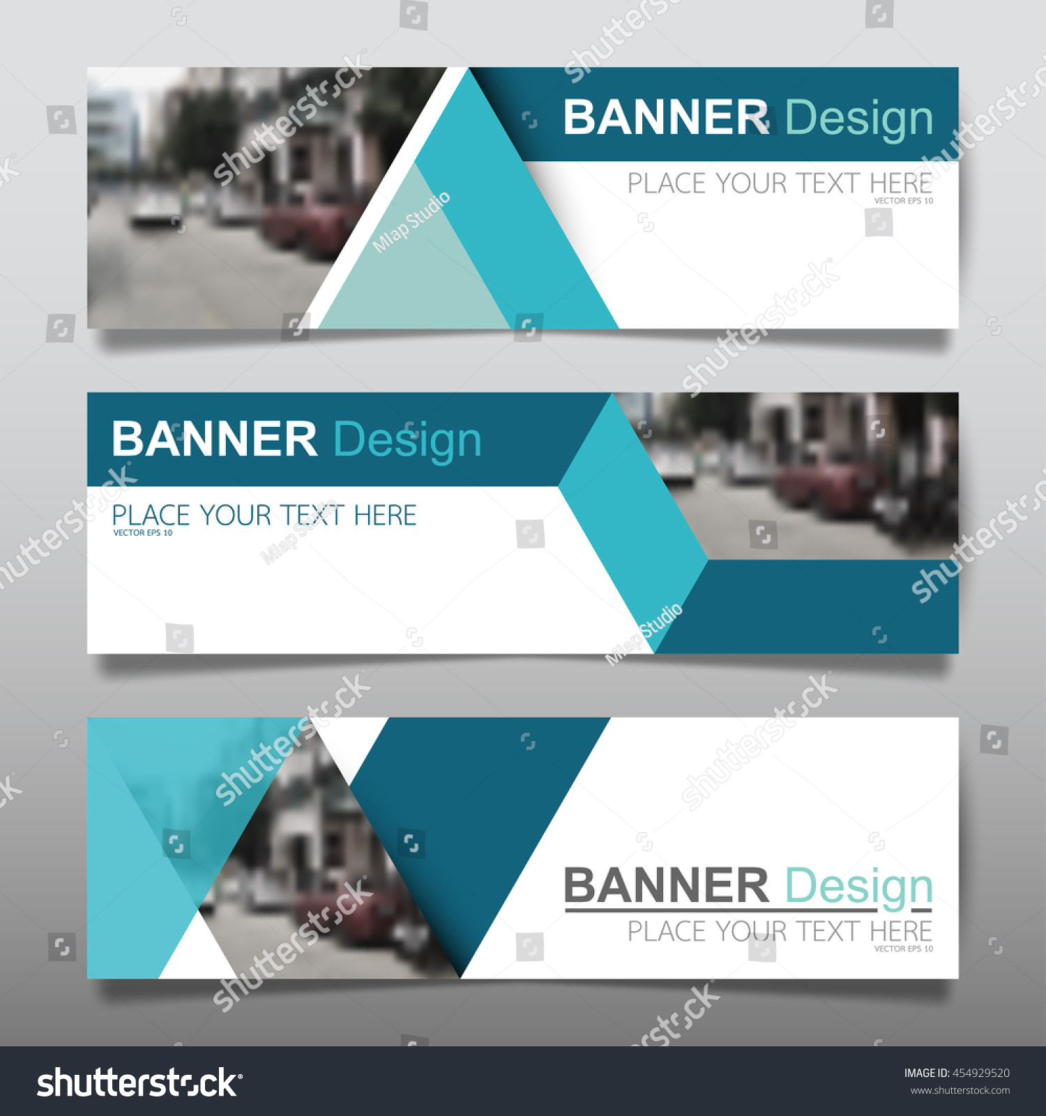 Collection blue horizontal business banner set vector templates. clean modern geometric abstract background layout for website design. simple creative cover header. in rectangle #454929520
