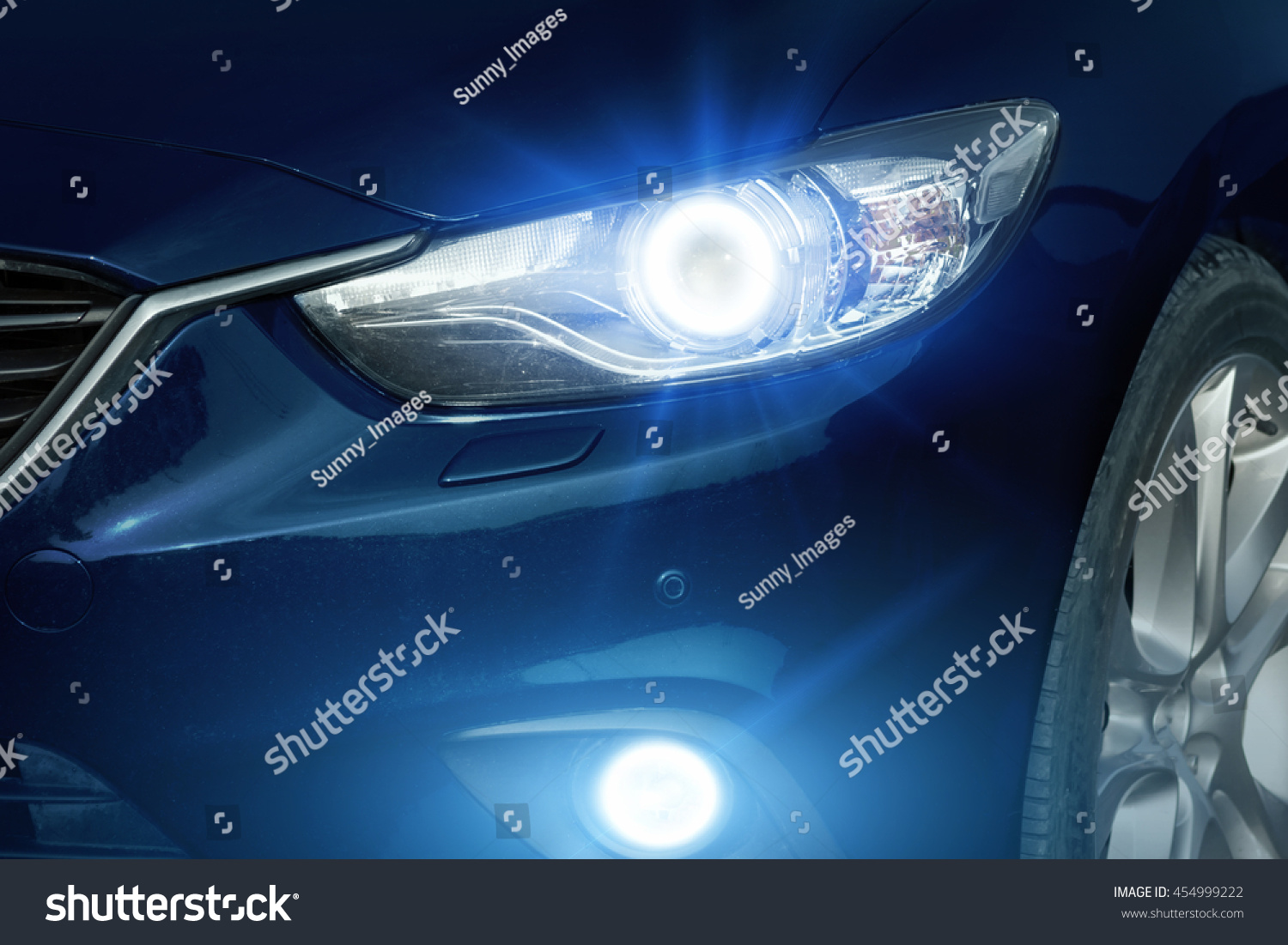 Angel eyes xenon headlight glowing optics lens #454999222
