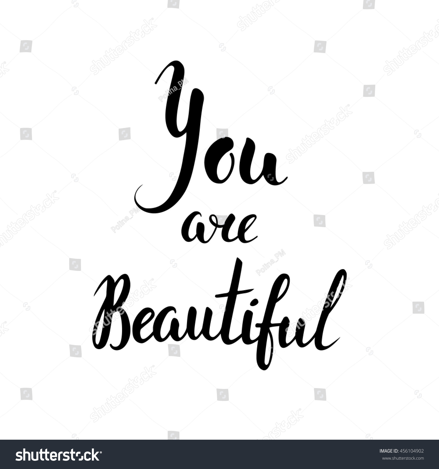 You are beautiful. Inspirational quote. Vector - Royalty Free Stock ...