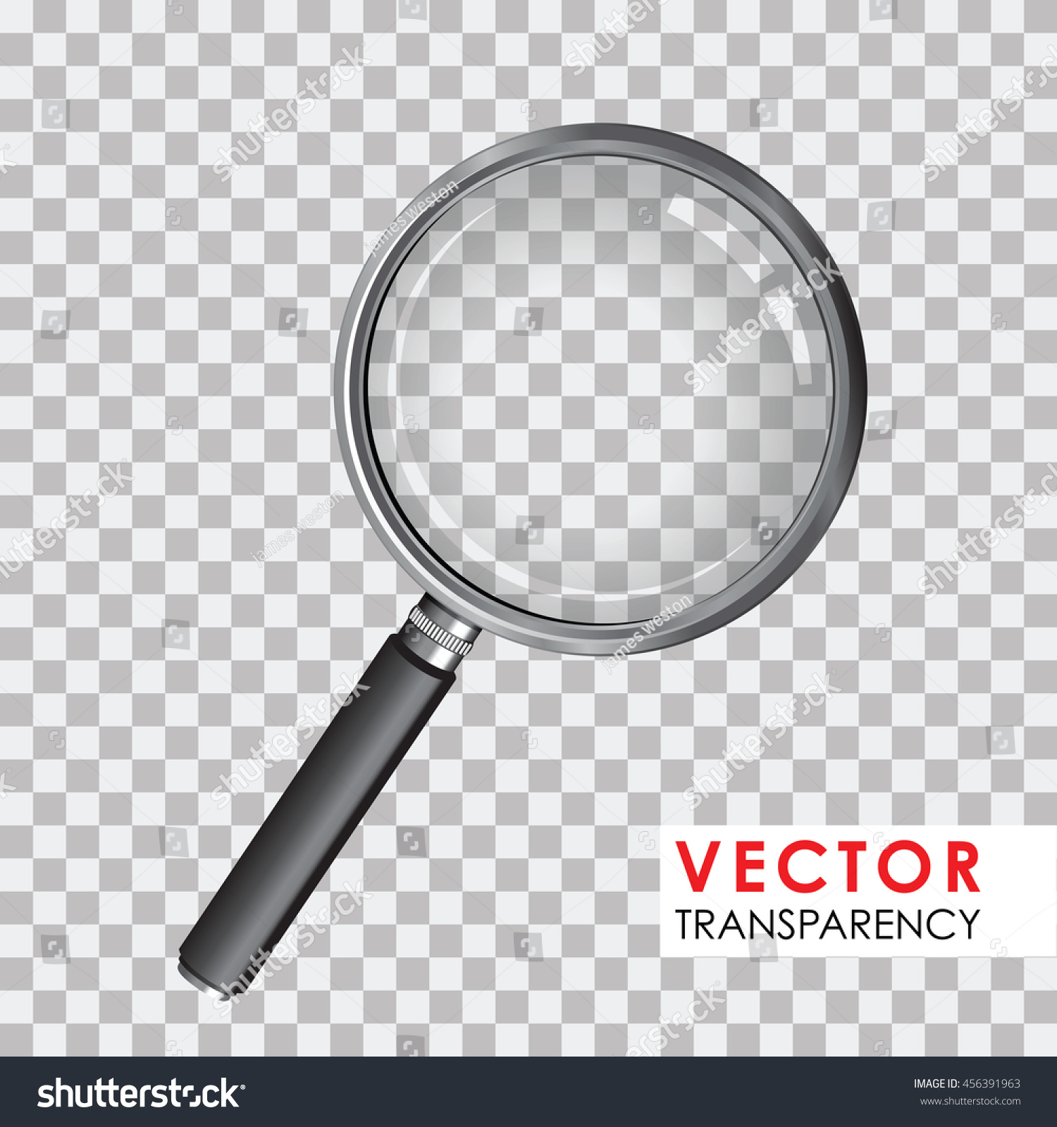 Magnifying Glass Transparency - Royalty Free Stock Vector 456391963 