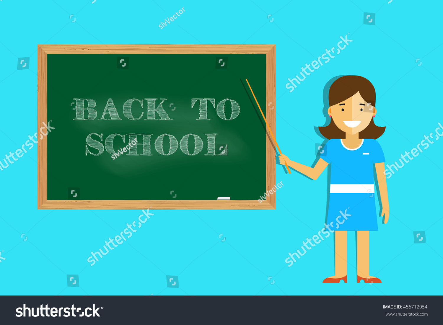 Teacher Welcomes Back To School Elementary Royalty Free Stock Vector 456712054