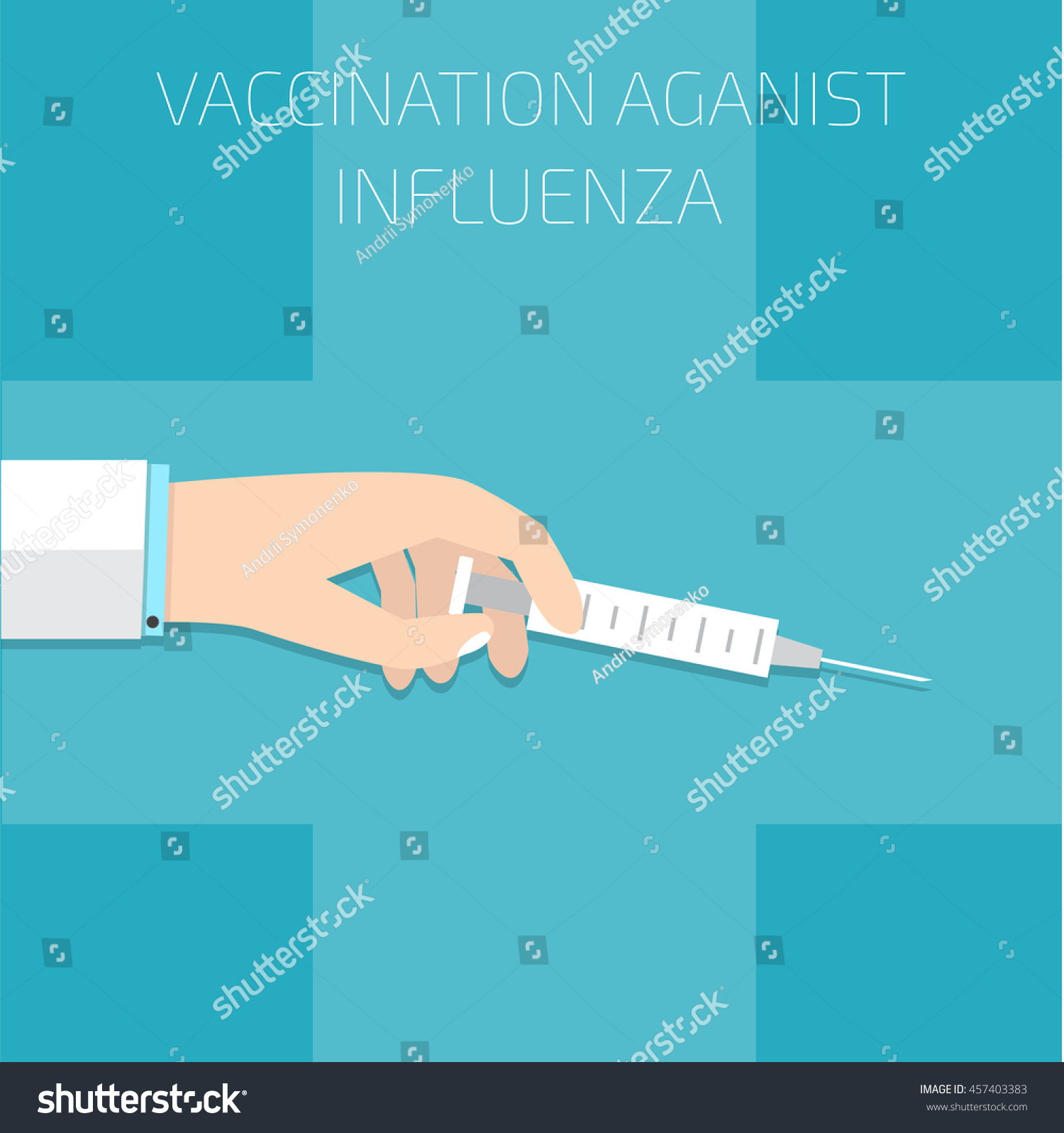 Vaccination against influenza doctor with syringe two #457403383