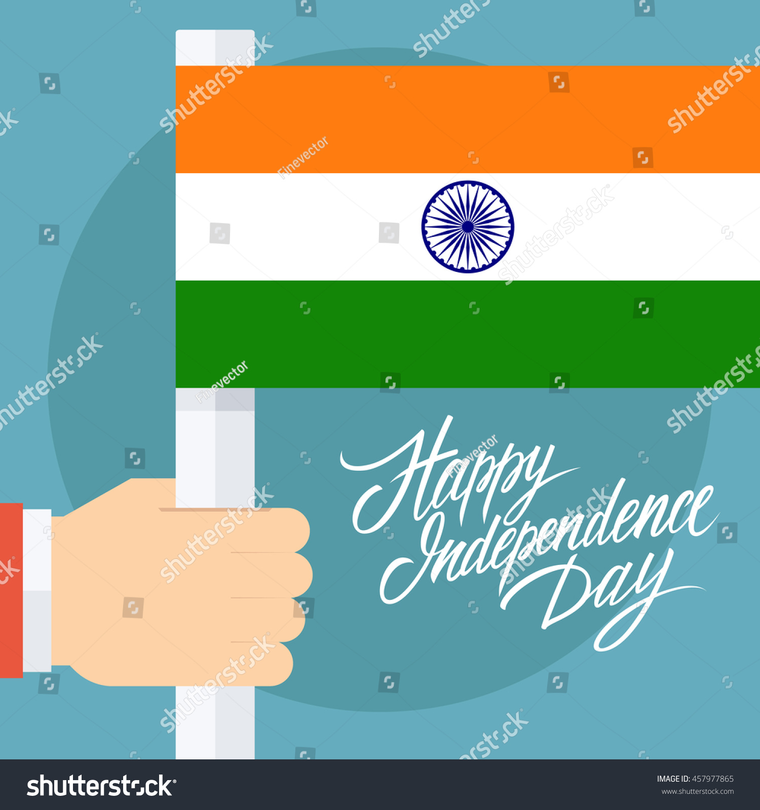 Indian Independence Day Greeting Card With Male Royalty Free Stock Vector 457977865