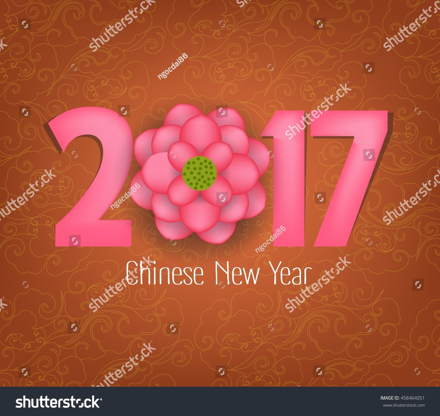 Chinese New Year 2017 Blooming Flower Design #458464051
