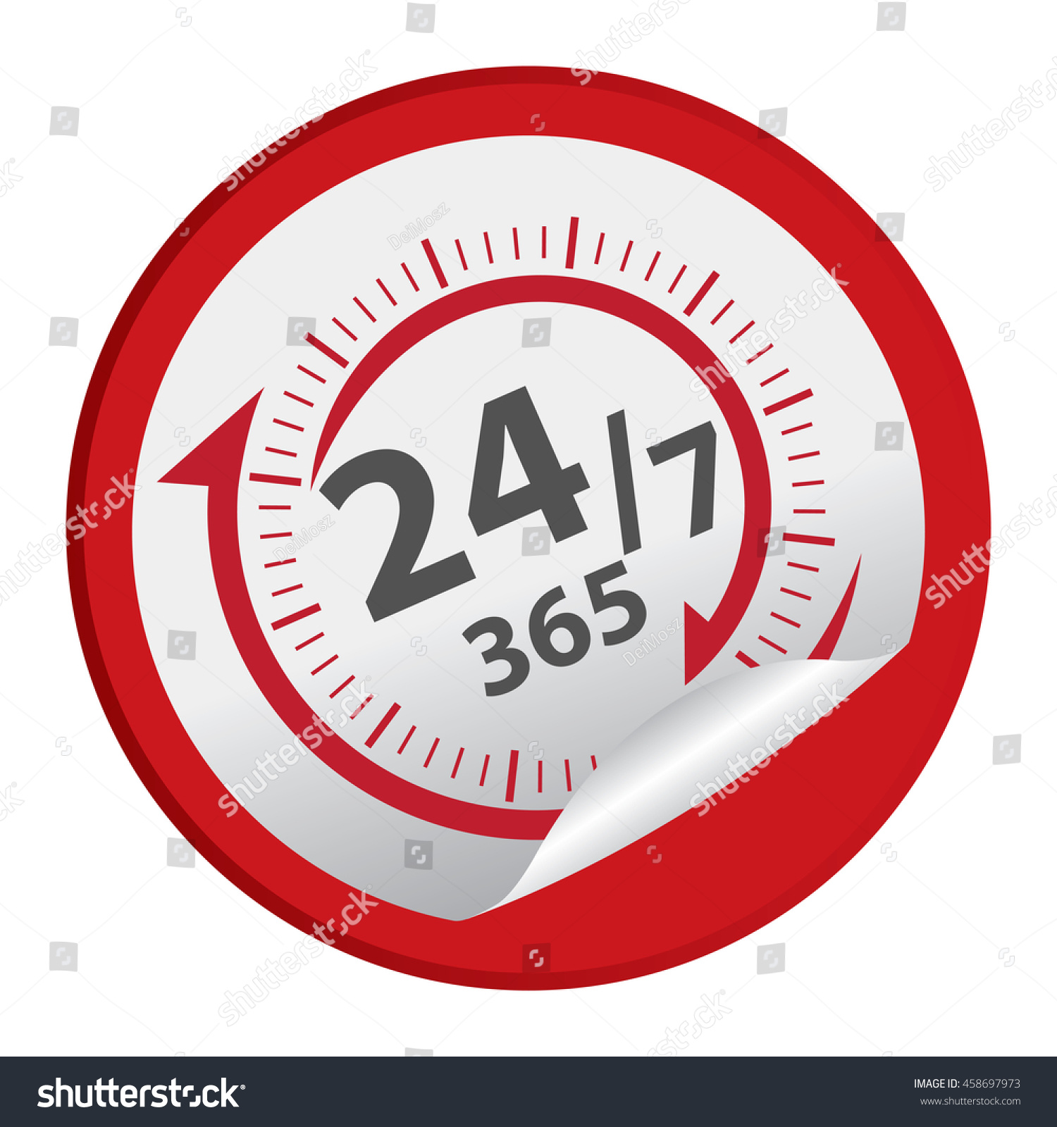 Red Open 24 7 365 Days Service Infographics Icon Royalty Free Stock Photo Avopix Com