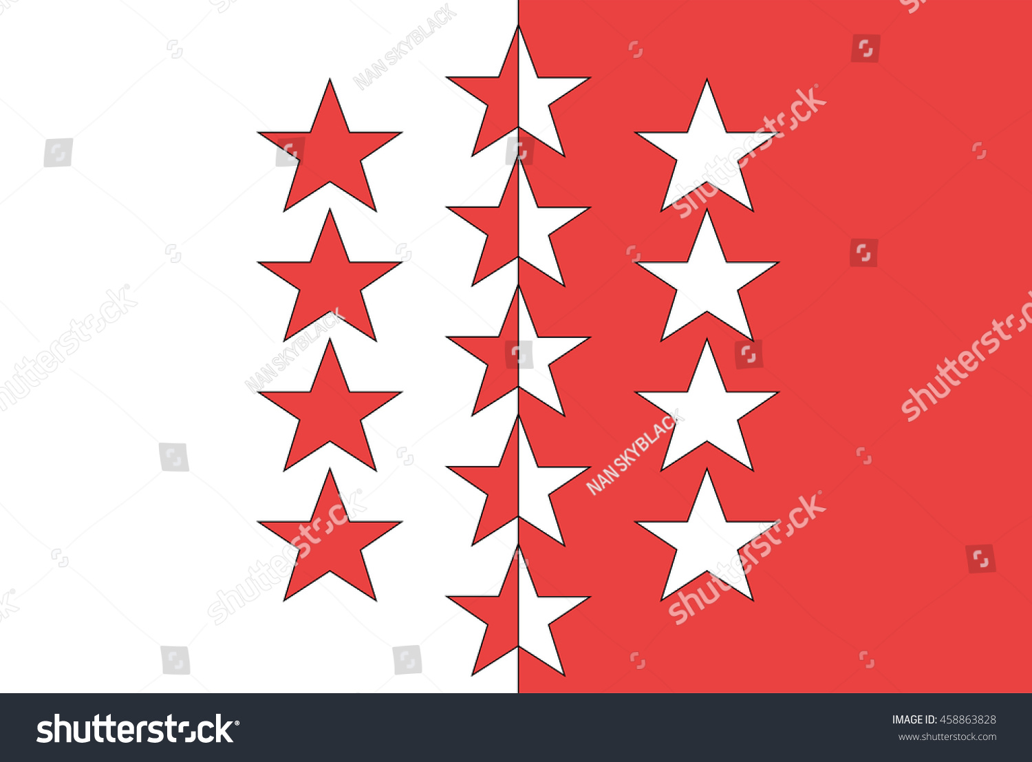 Flag of Valais canton of Switzerland. Vector - Royalty Free Stock ...