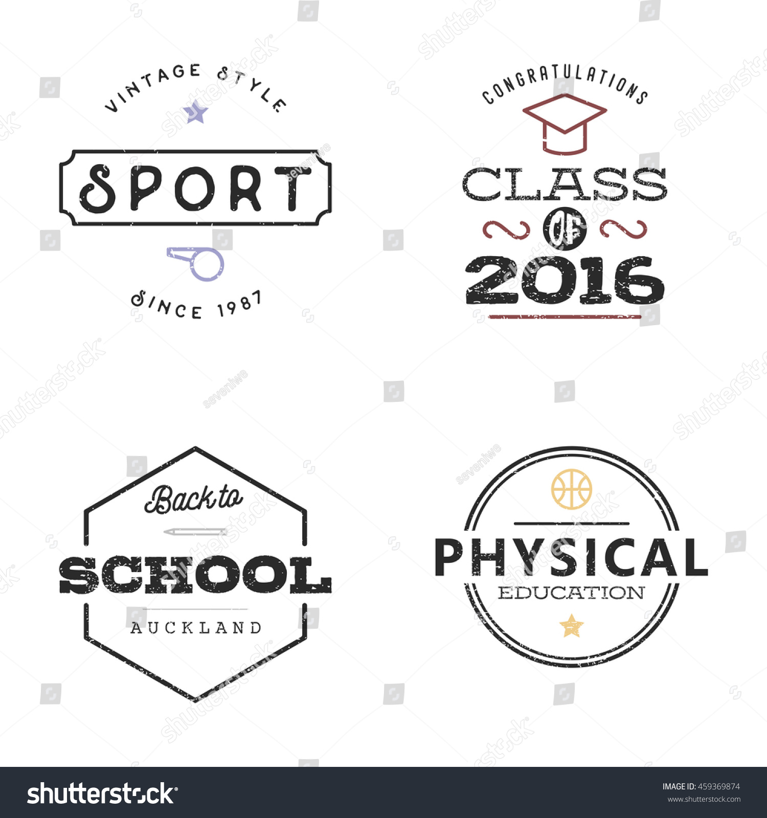 Vintage Graduation Logos Graduate Stock Photo 459369874 Avopix Com