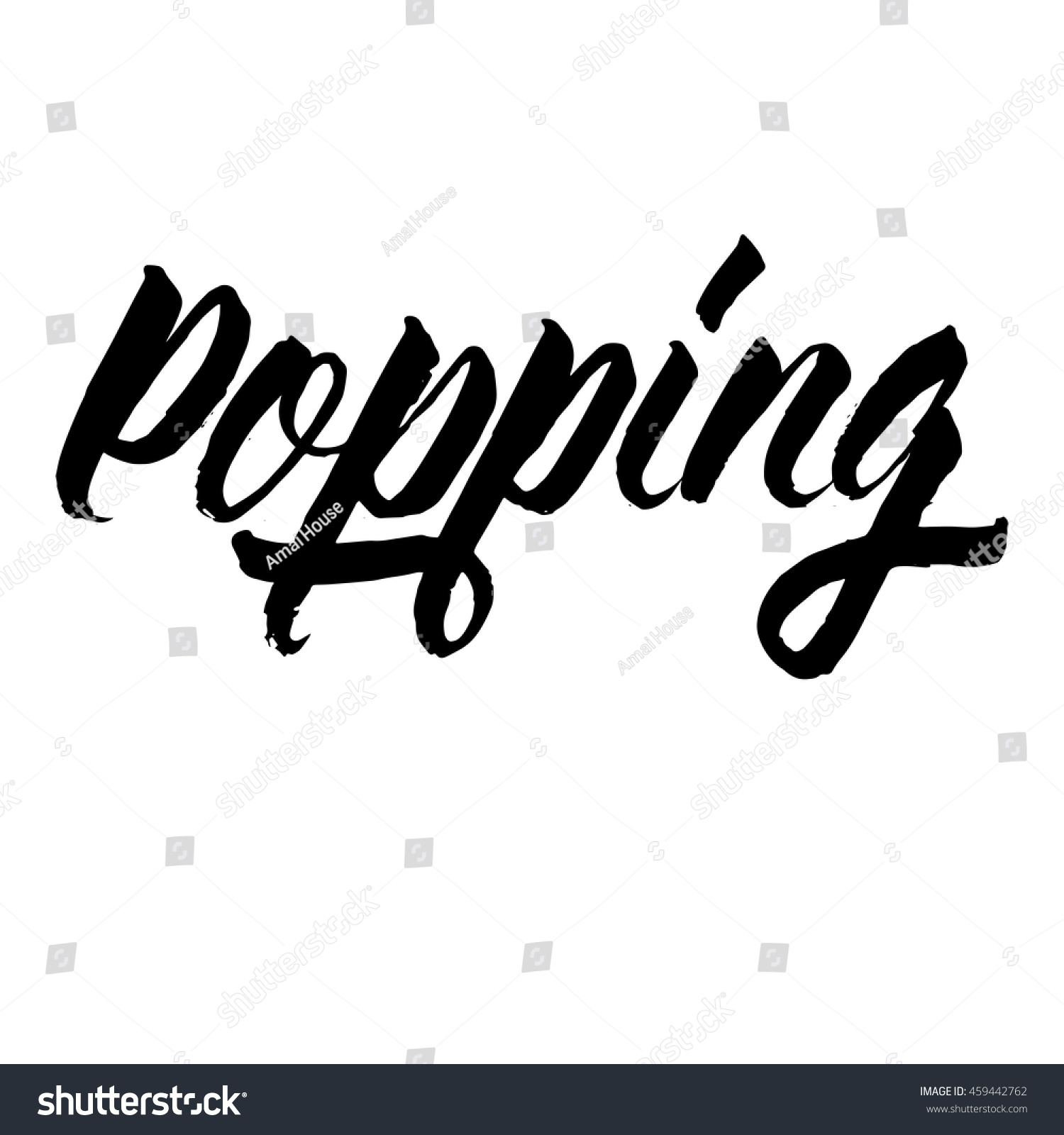 Popping Ink Hand Lettering Modern Brush Royalty Free Stock Vector