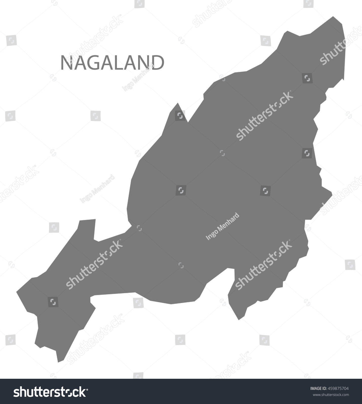 Nagaland India Map grey - Royalty Free Stock Vector 459875704 - Avopix.com