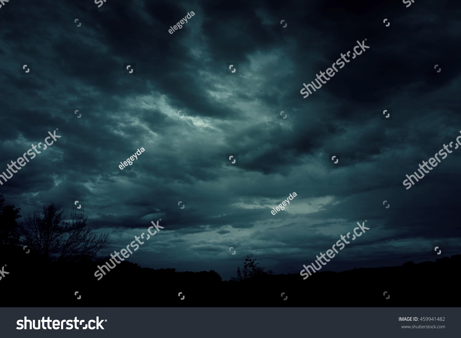 Background of dark sky before a thunder-storm  #459941482