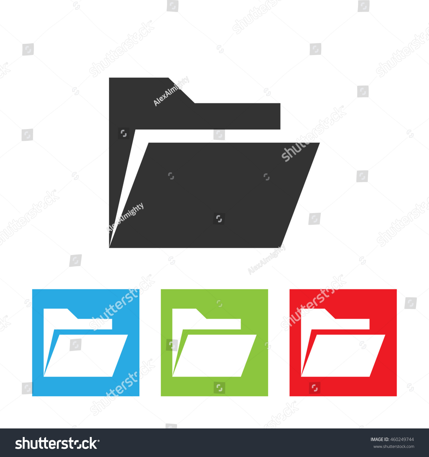 Folder icon. Simple logo of folder isolated on - Royalty Free Stock ...