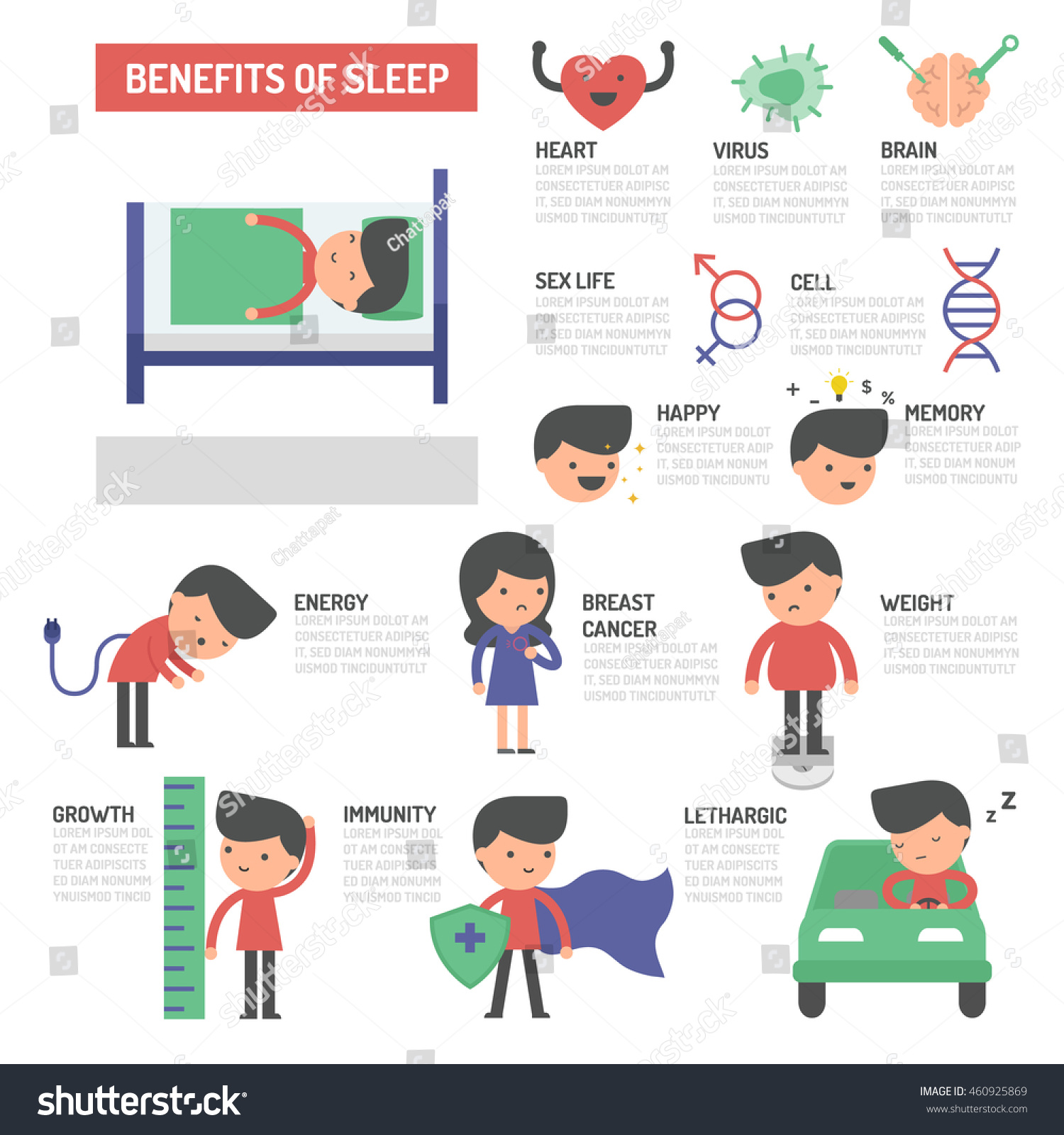 Benefits Of Sleep Infographics Royalty Free Stock Vector Avopix Com