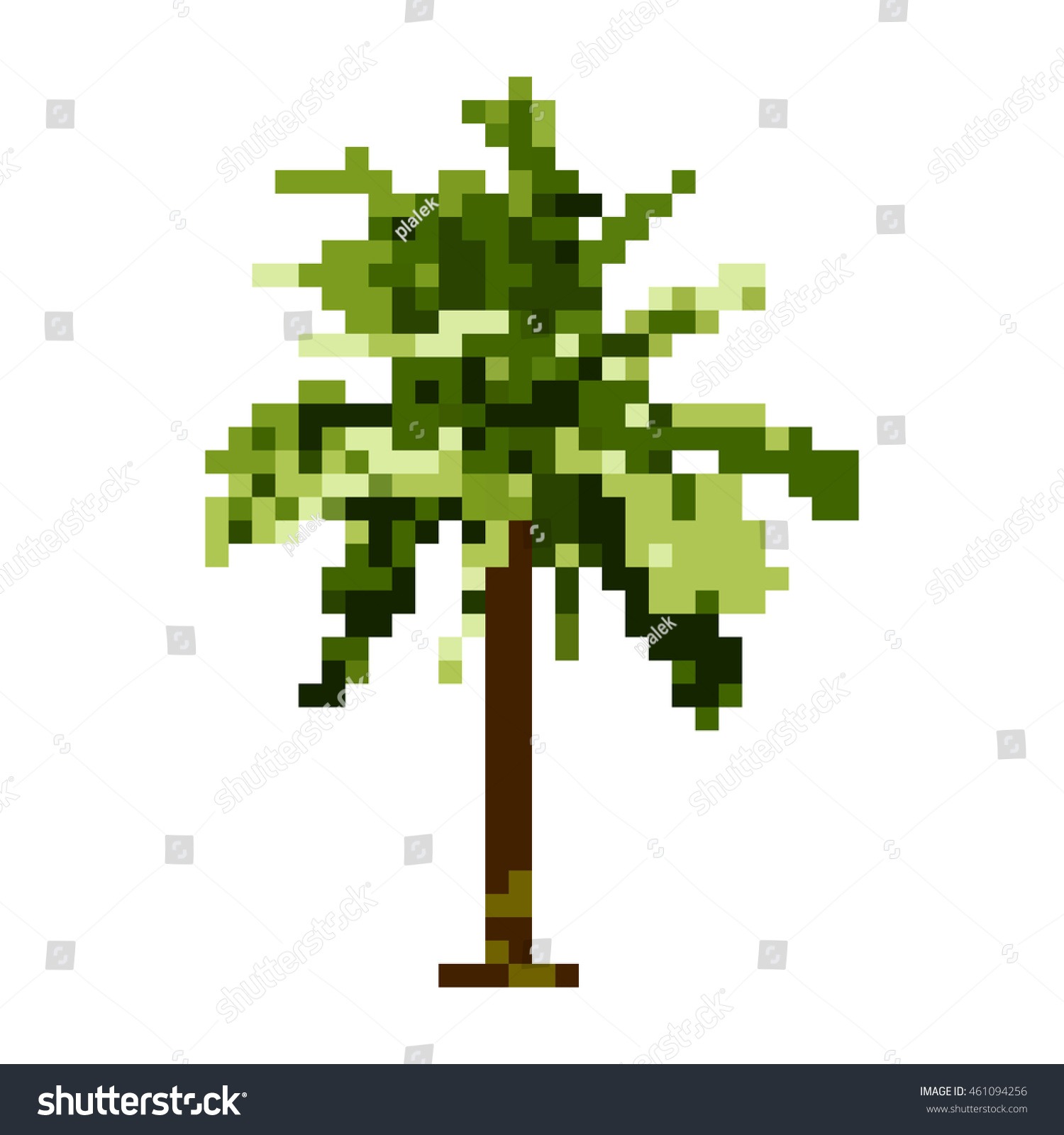 coconut tree pixel art vector. isolated plant - Royalty Free Stock ...