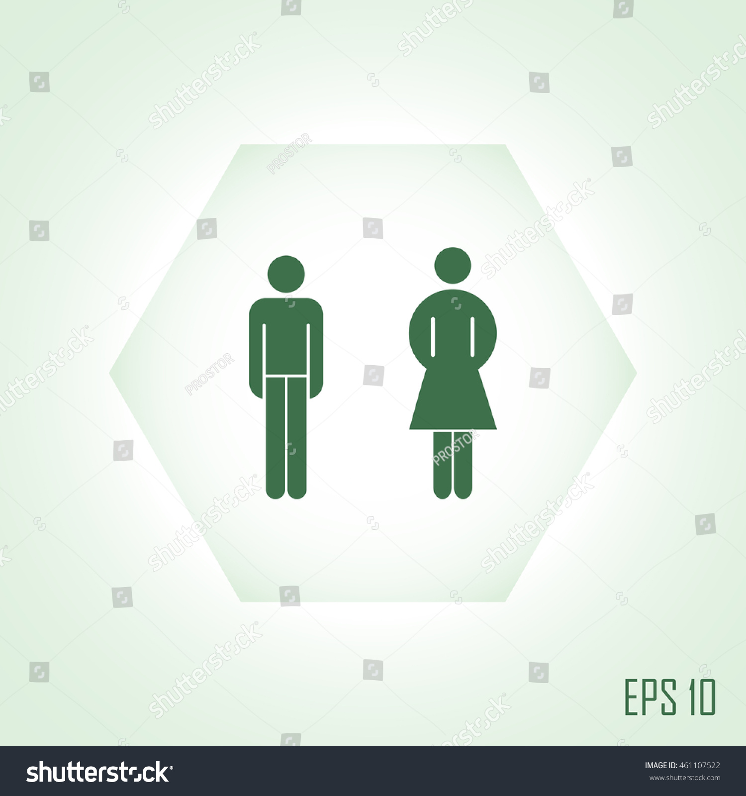 Vector man and woman icons, toilet sign, restroom icon, minimal  #461107522