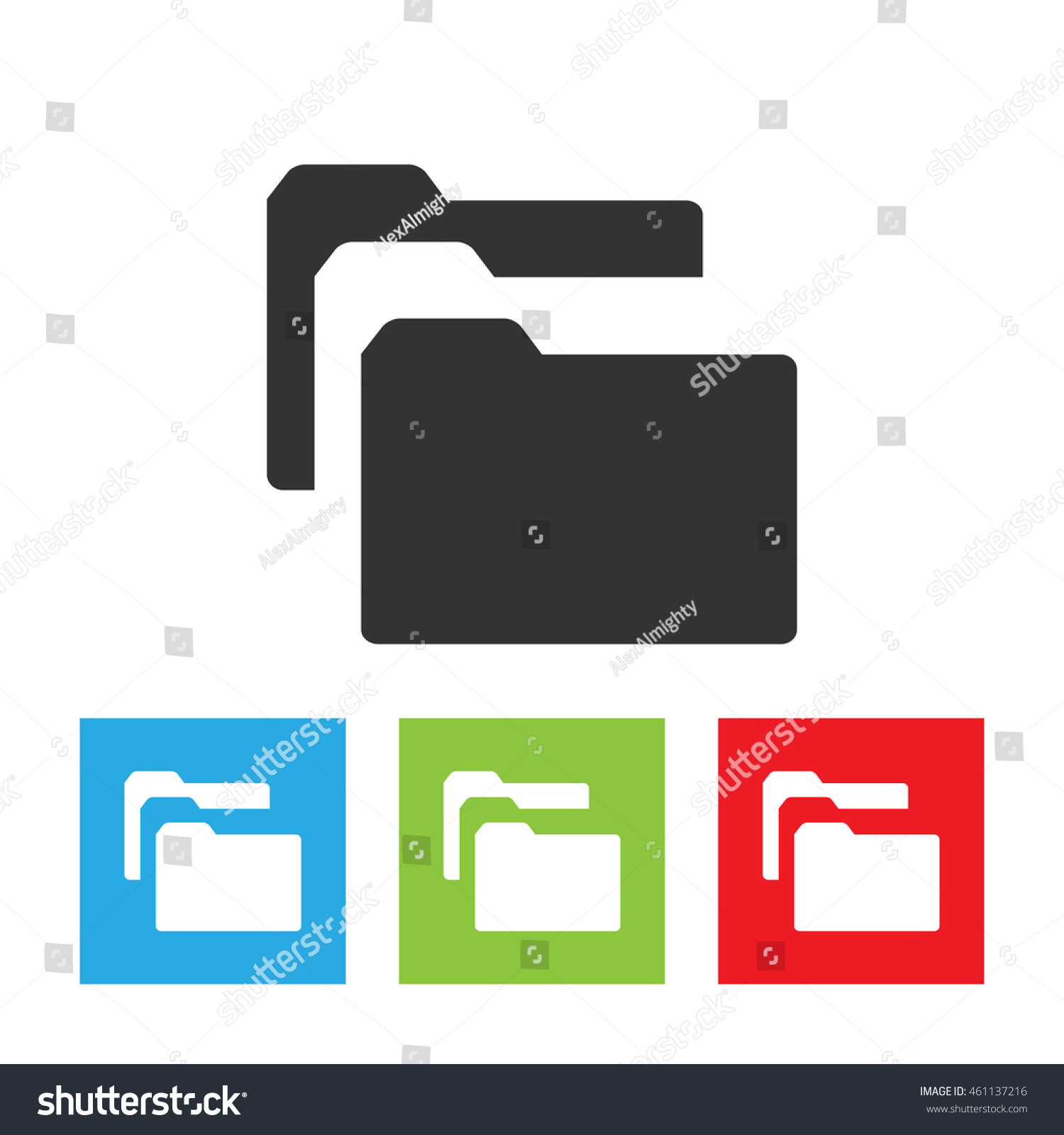 Folder icon. Simple logo of folder isolated on - Royalty Free Stock ...