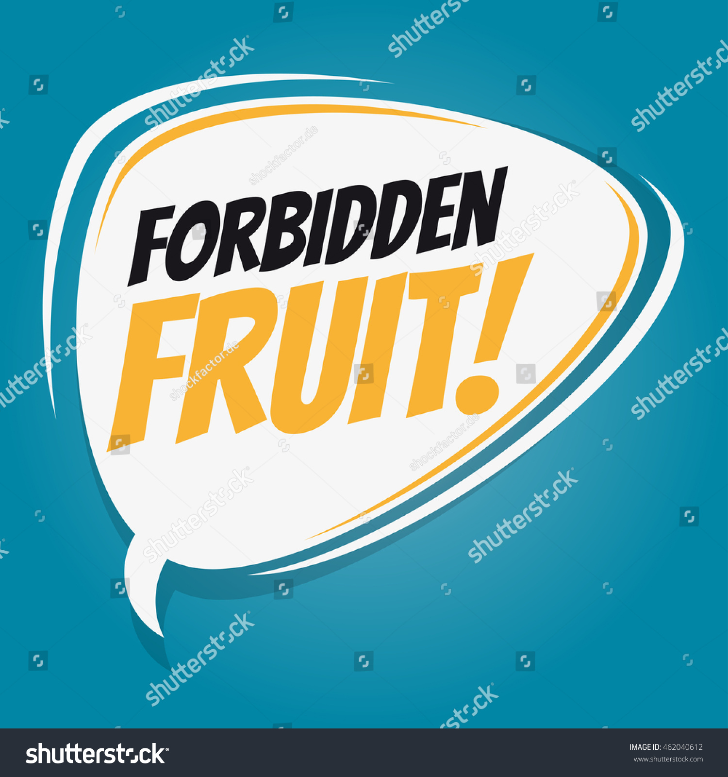 Forbidden Fruit Retro Speech Balloon Royalty Free Stock Vector