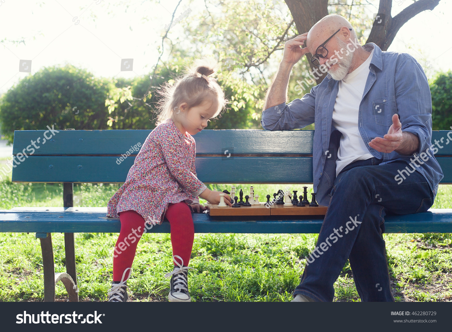 Grandfather and granddaughter spending time together #462280729