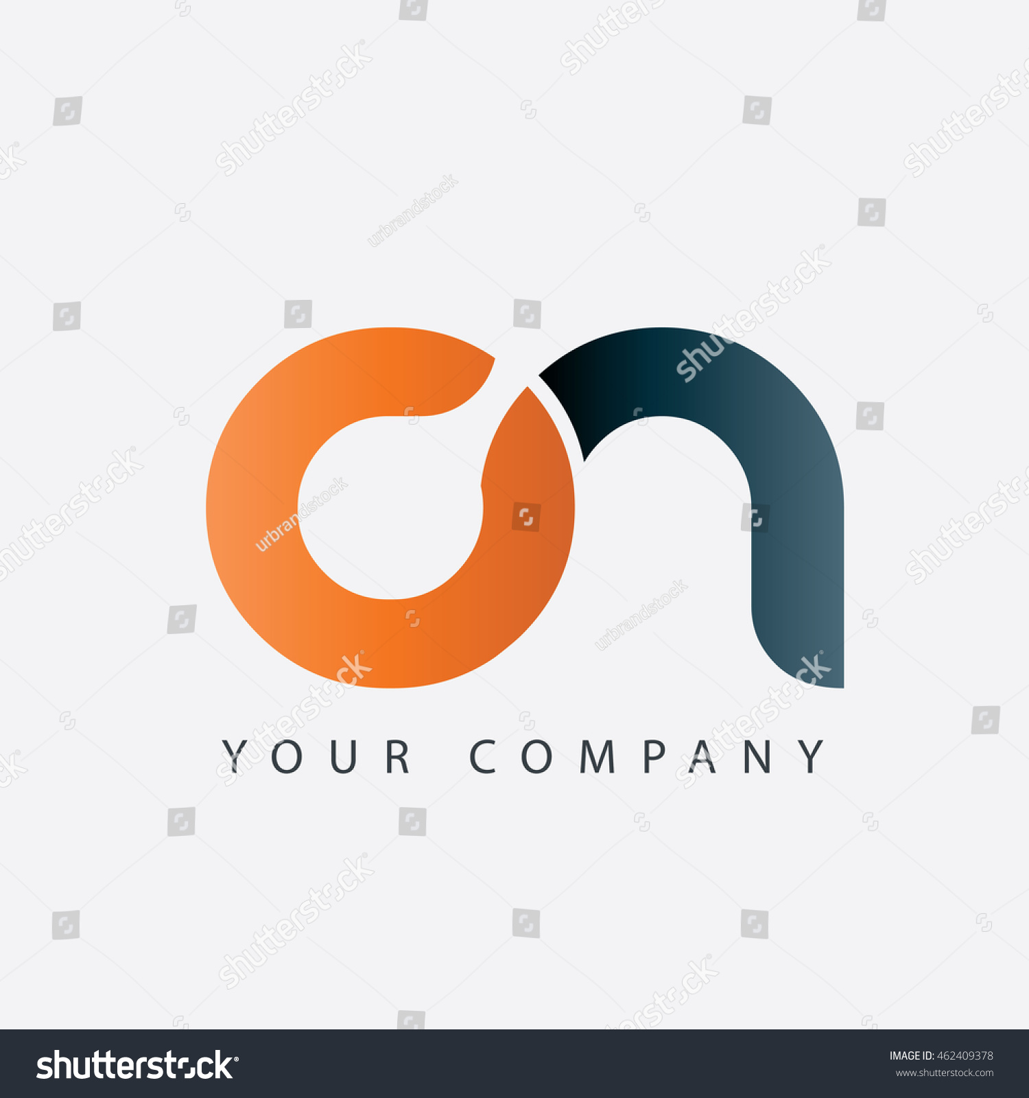 Initial Letter CN Linked Circle Lowercase Logo   Royalty Free Stock