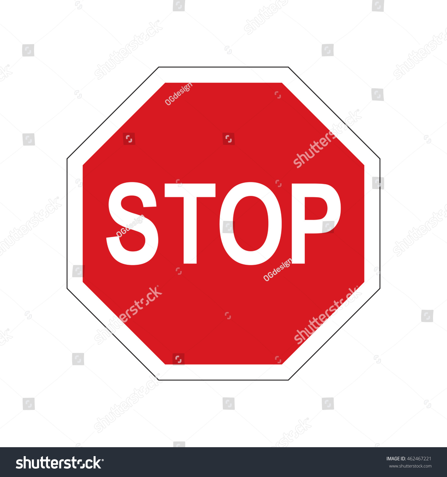 Traffic sign stop. Road sign. Vector illustration. #462467221