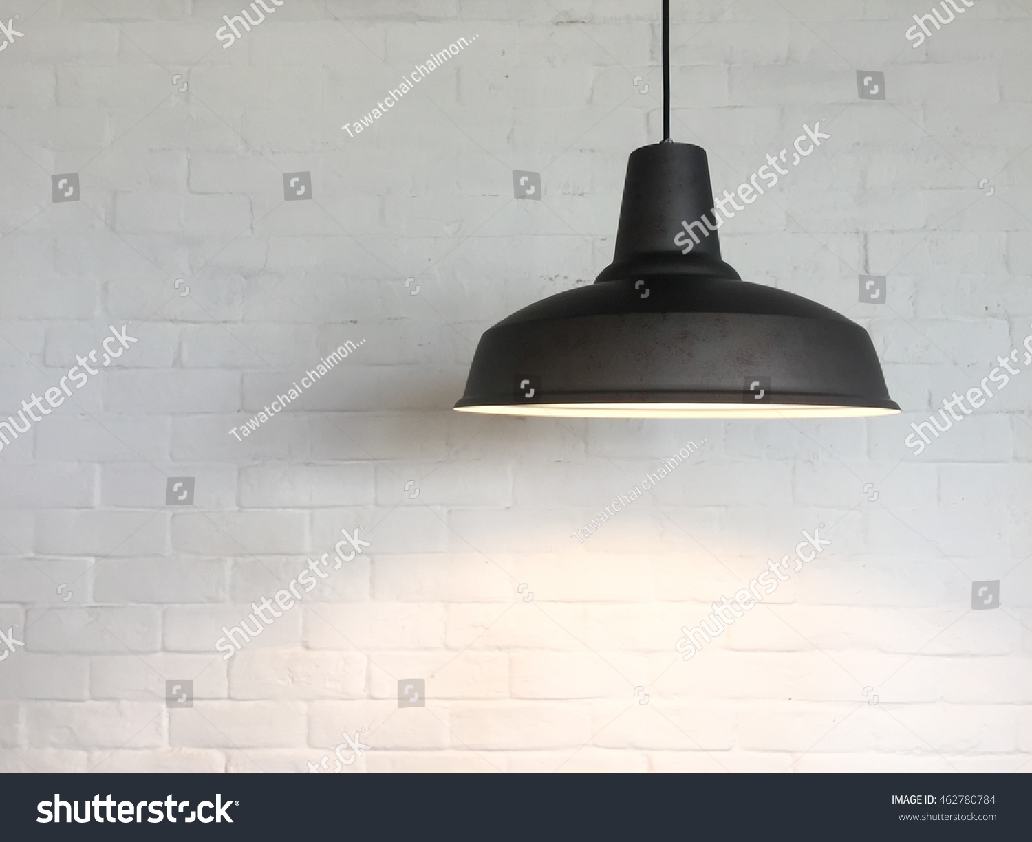 The Ceiling Fixture on brick wall background. #462780784