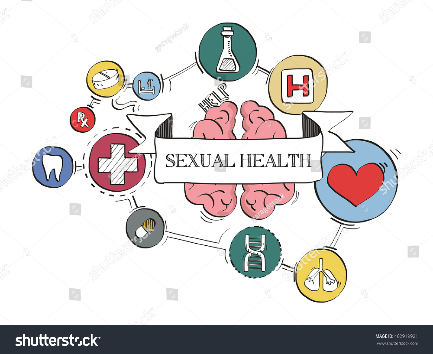 Health Icons Sexual Health Concept Sketch Royalty Free Stock Vector 462919921 7170