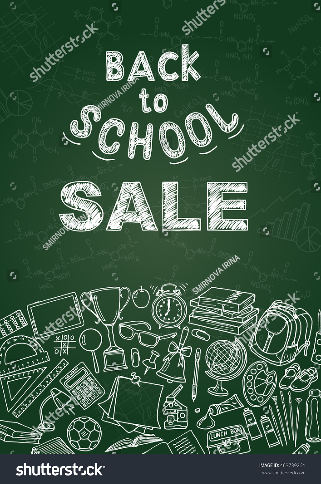 Back to school sale flyer template with - Royalty Free Stock Vector ...