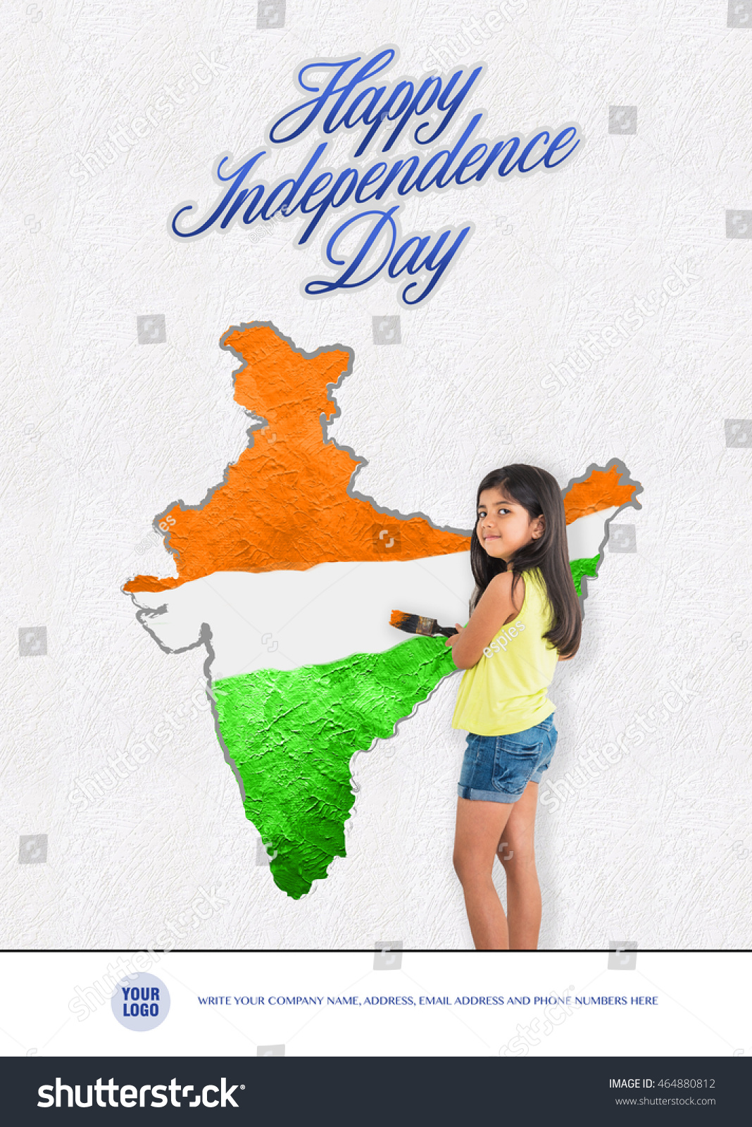 Cute Little Girl Painting Indian Map On Wall For Royalty Free Stock Photo 464880812 Avopix Com