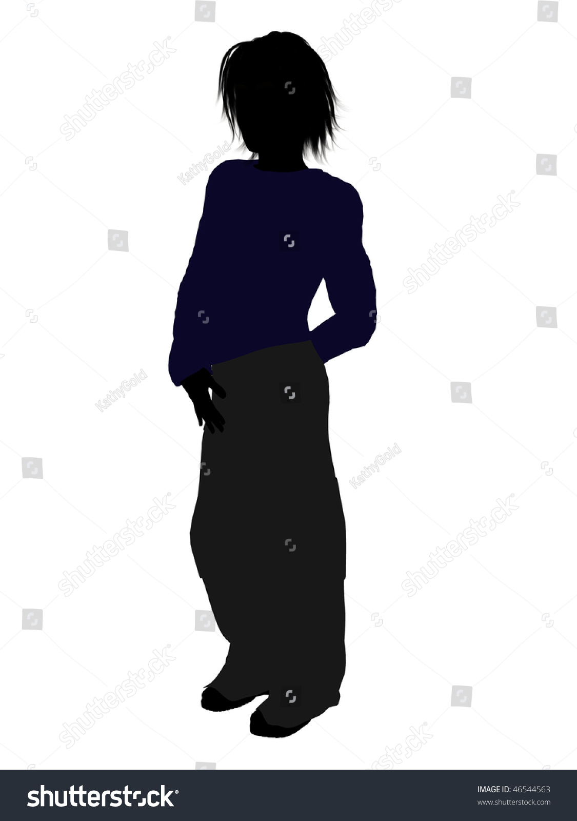 Teenager silhouette on a white background #46544563