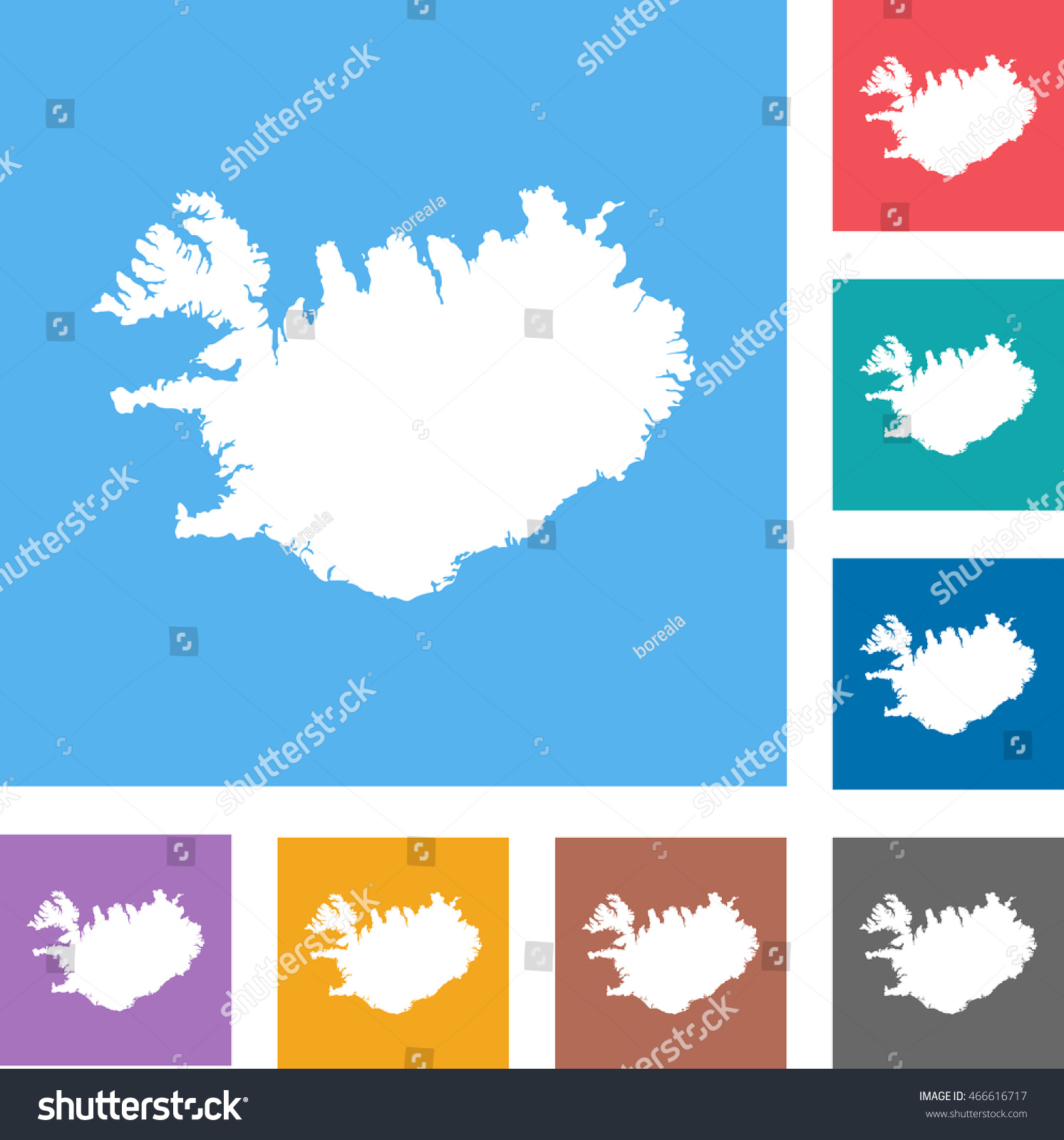 map of Iceland - Royalty Free Stock Vector 466616717 - Avopix.com
