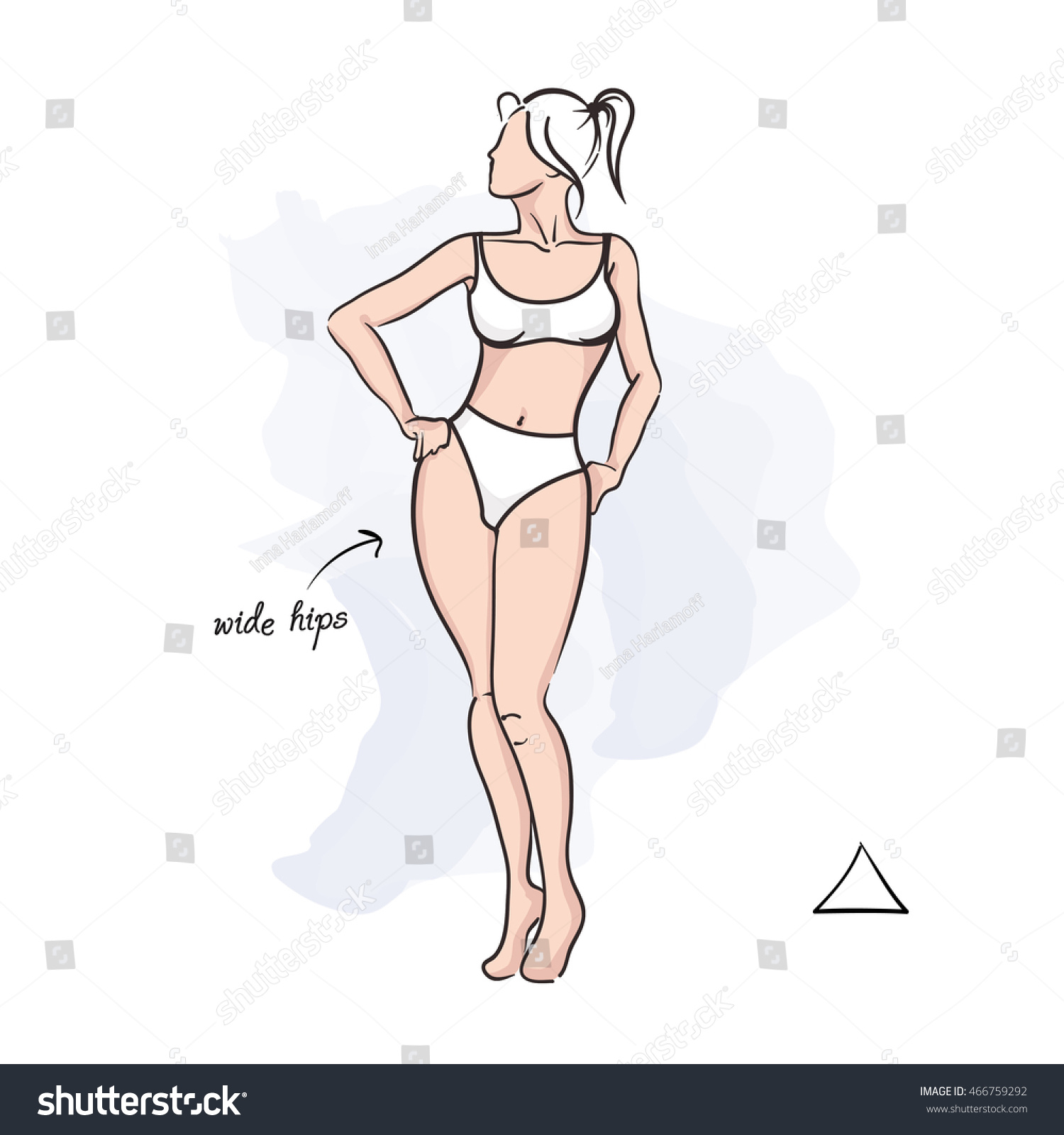 Woman Triangle Body Shape Vector Illustration Royalty Free Stock Vector 466759292 Avopix Com