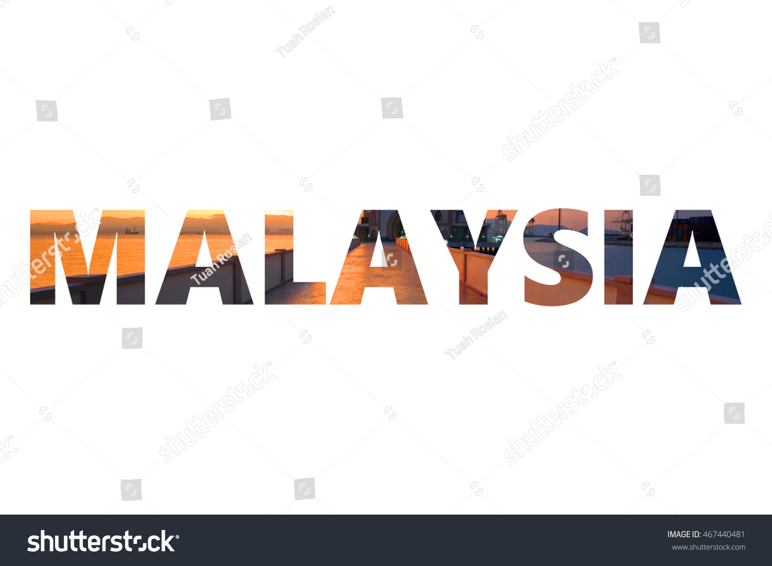 MALAYSIA word - country name letters… Stock Photo 467440481 ...
