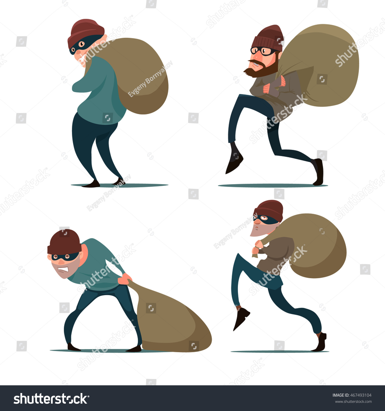 sneaking thief, in action, cartoon character, - Royalty Free Stock ...