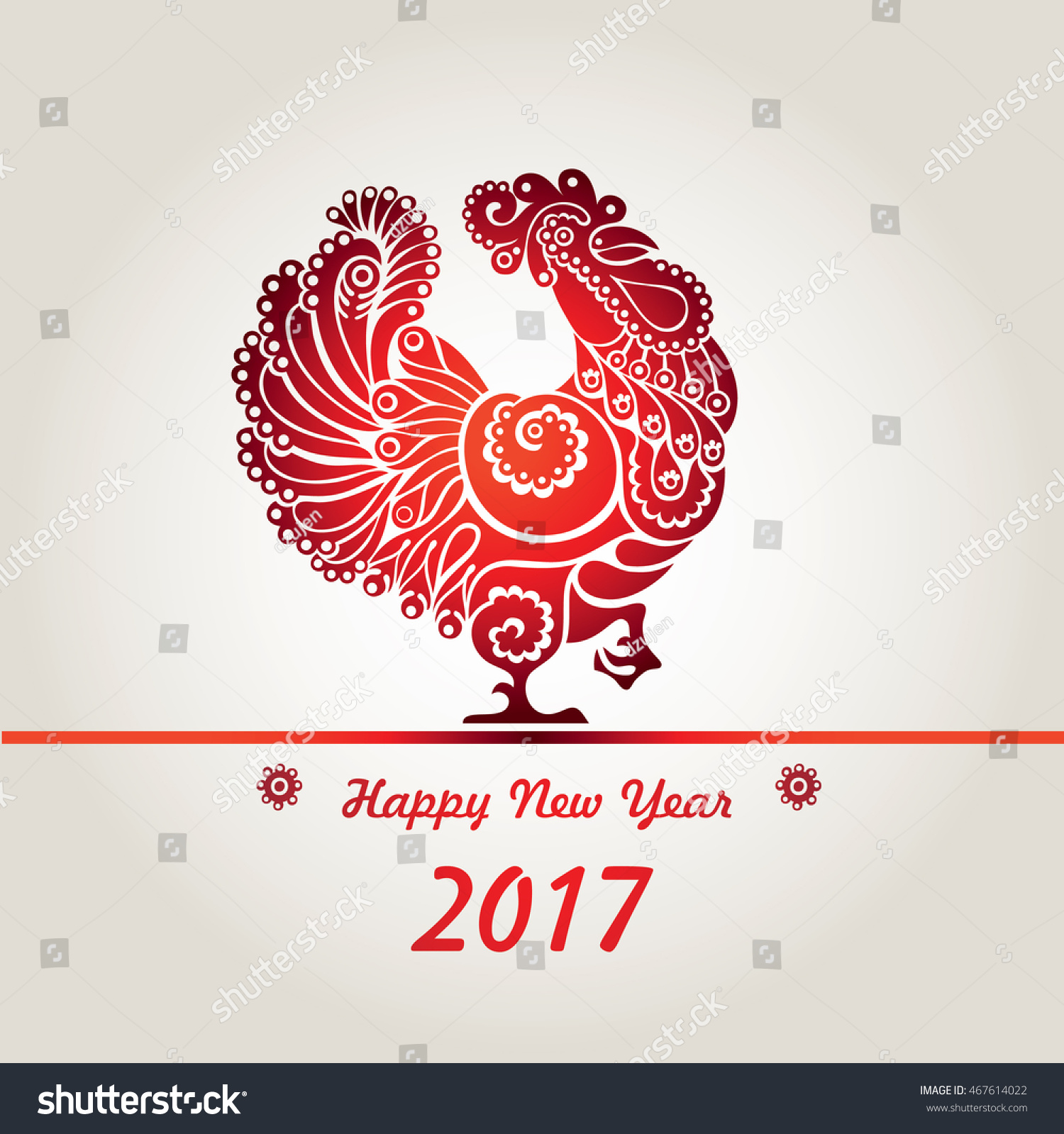 Happy new year 2017, year of rooster. #467614022