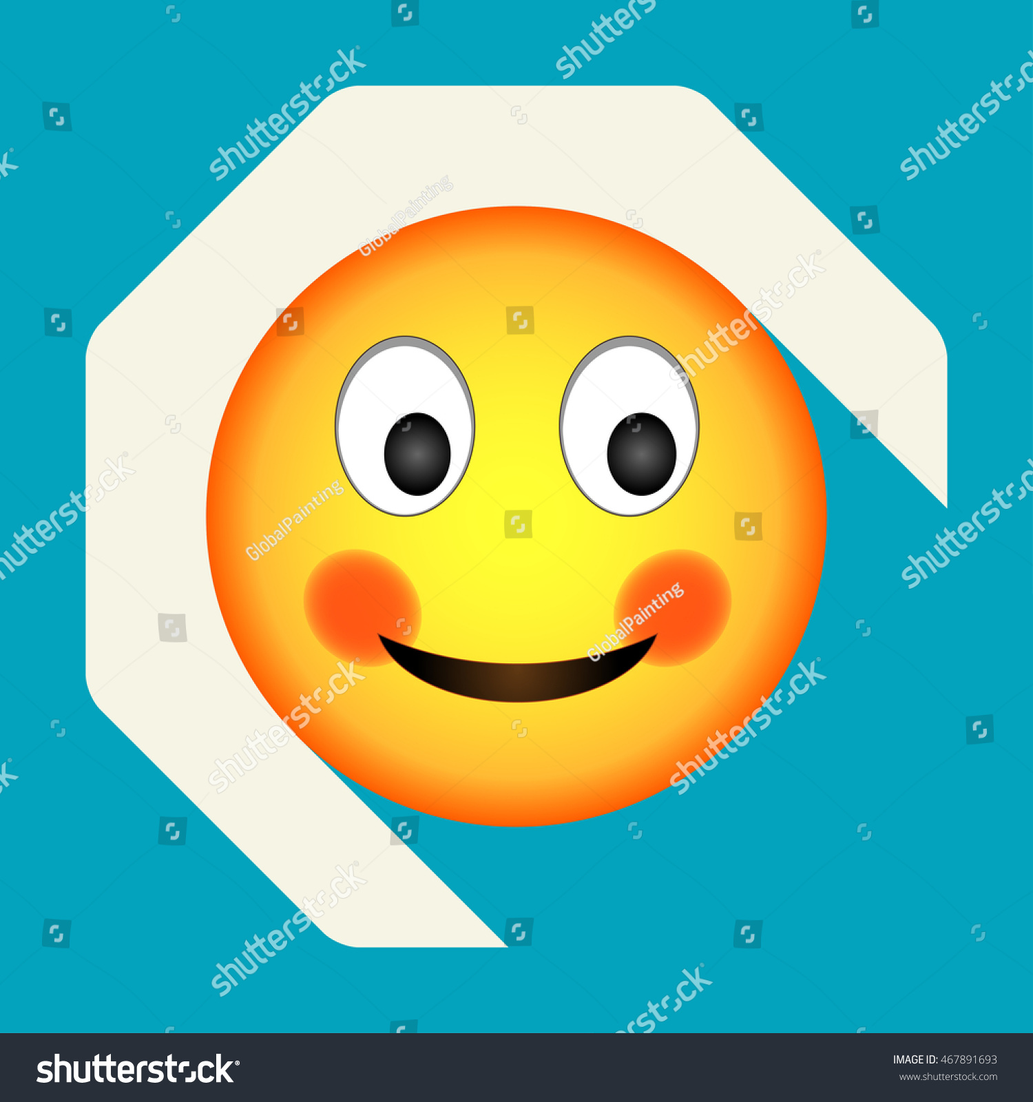 Emoticon Shy Face Vector Illustration On Royalty Free Stock Vector 467891693 5198