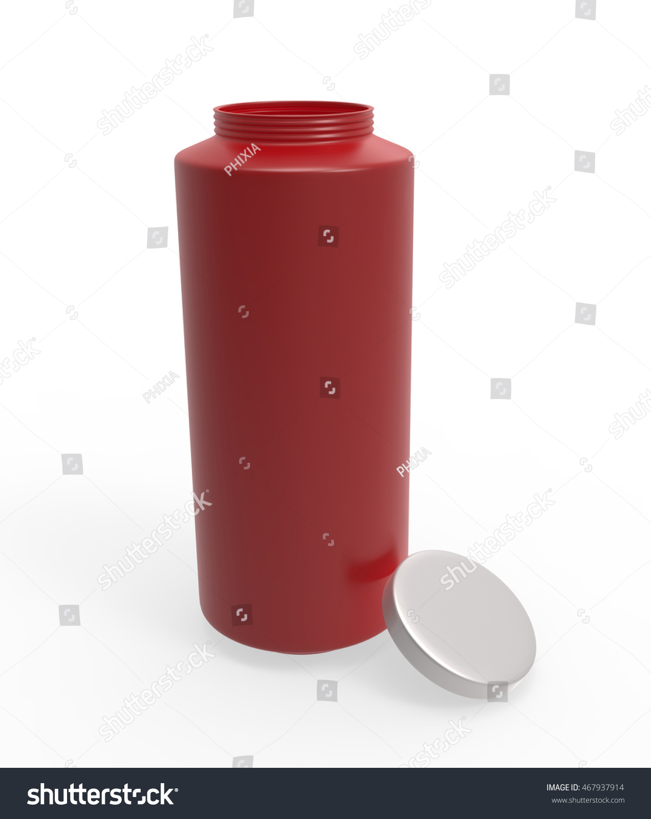 3D long Red bottle open lid #467937914