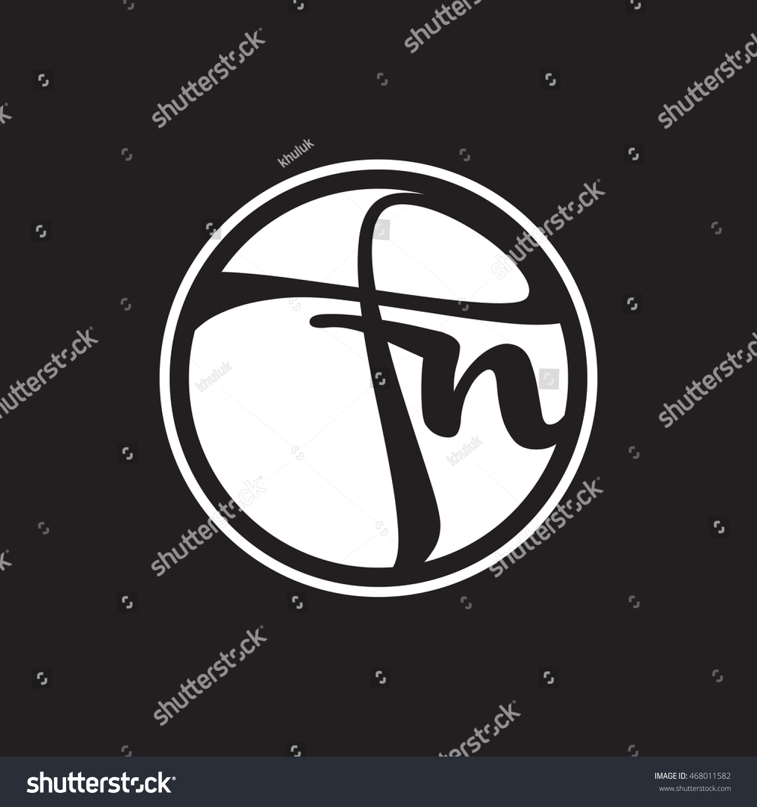 initial letter logo circle with ring white color - Royalty Free Stock ...