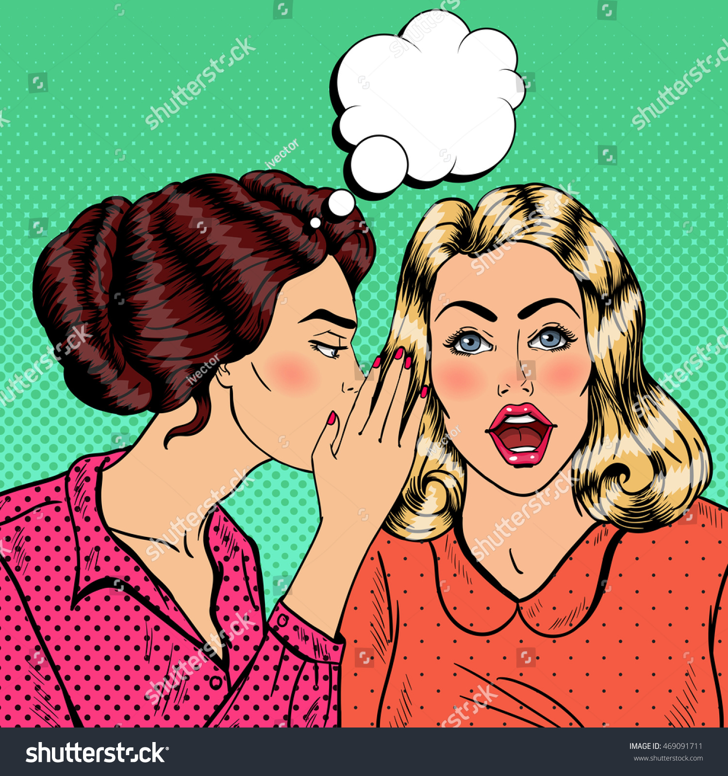 Young Woman Whispering Secret To Her Friend Pop Royalty Free Stock