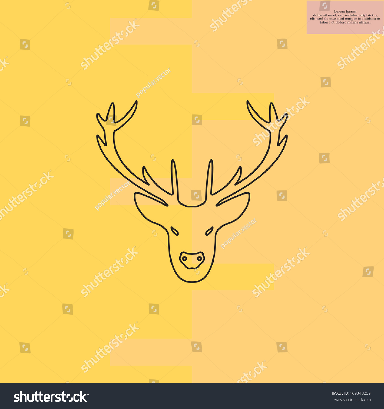 Illustration Of A Deer Head Silhouette Line Royalty Free Stock Vector 469348259 2060