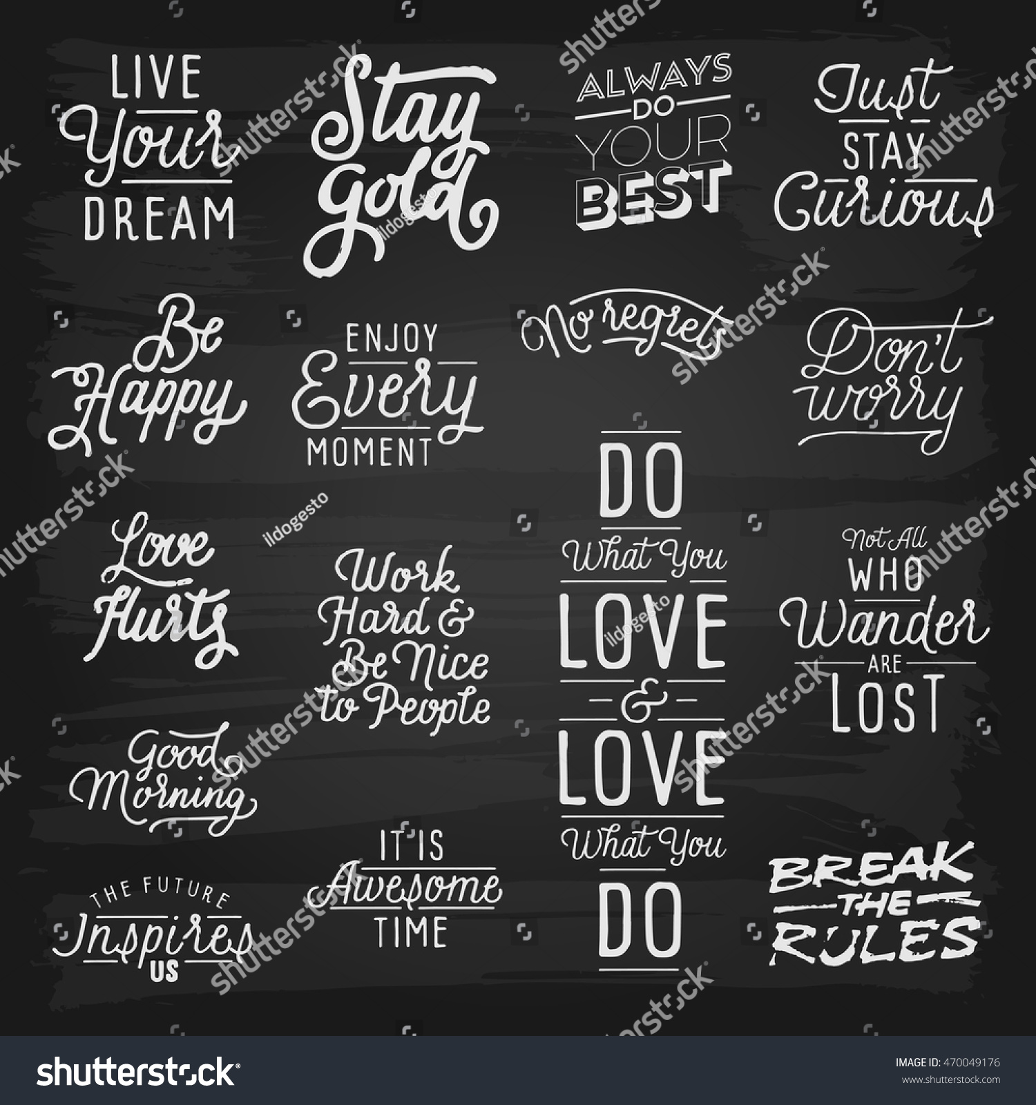 Hand drawn lettering slogans. Vector - Royalty Free Stock Vector ...