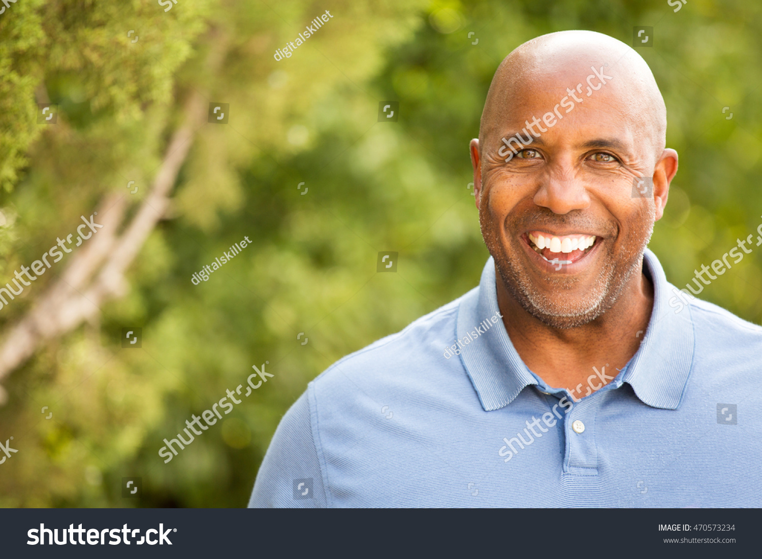 Portrait of an African American Man Outdoors #470573234