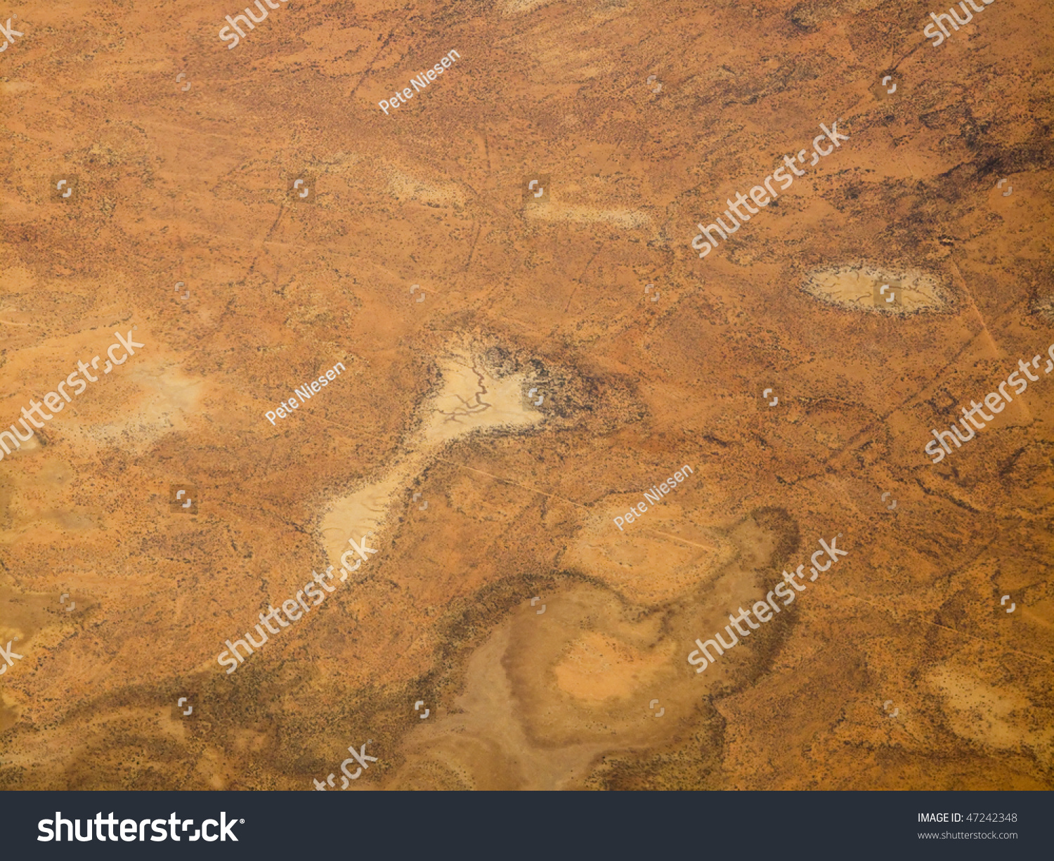 Aerial View of the Textures and Patterns of the Desert Sands in the Northern Territories of Australia #47242348
