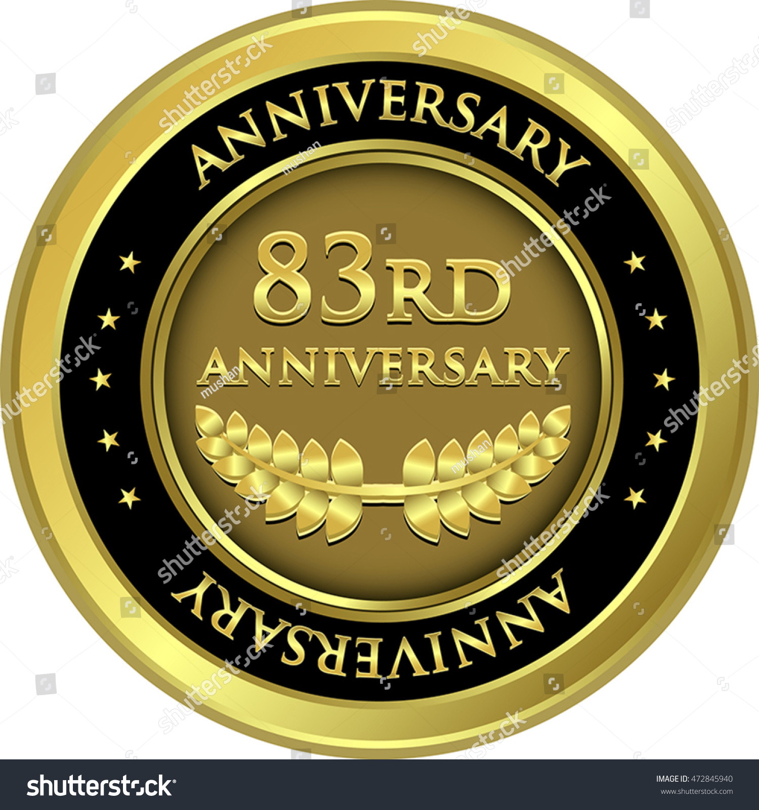 Eighty Third Anniversary Gold Medal - Royalty Free Stock Vector ...