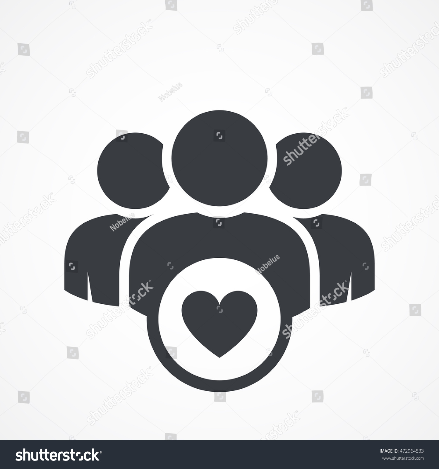 User group icon. Management Business Team Leader Sign. Social Media, Teamwork concept. Customer icon. Love symbol. Health care management. Heart group icon. Wedding group. Happy business team icon #472964533