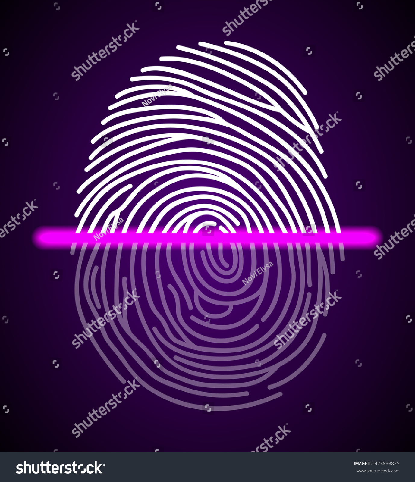 Fingerprint scanner illustration.Vector illustration #473893825