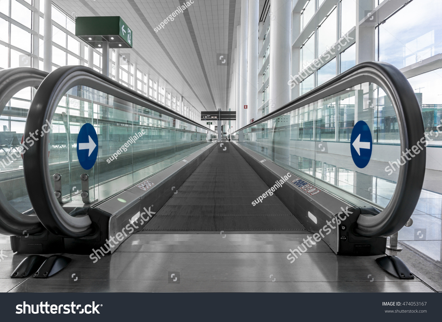 Eelctric speedwalk on an airport #474053167