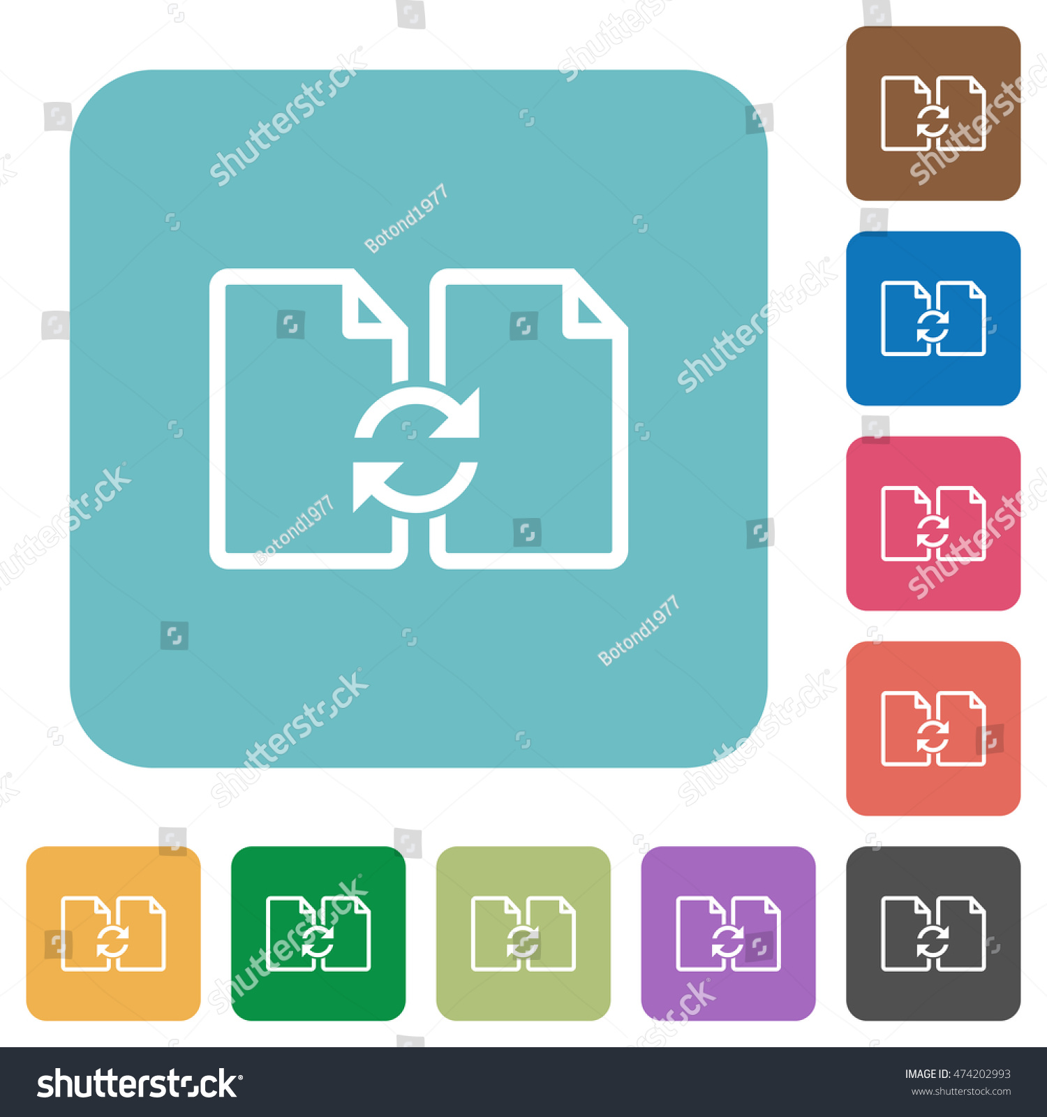 Flat Swap documents icons on rounded square - Royalty Free Stock Vector ...