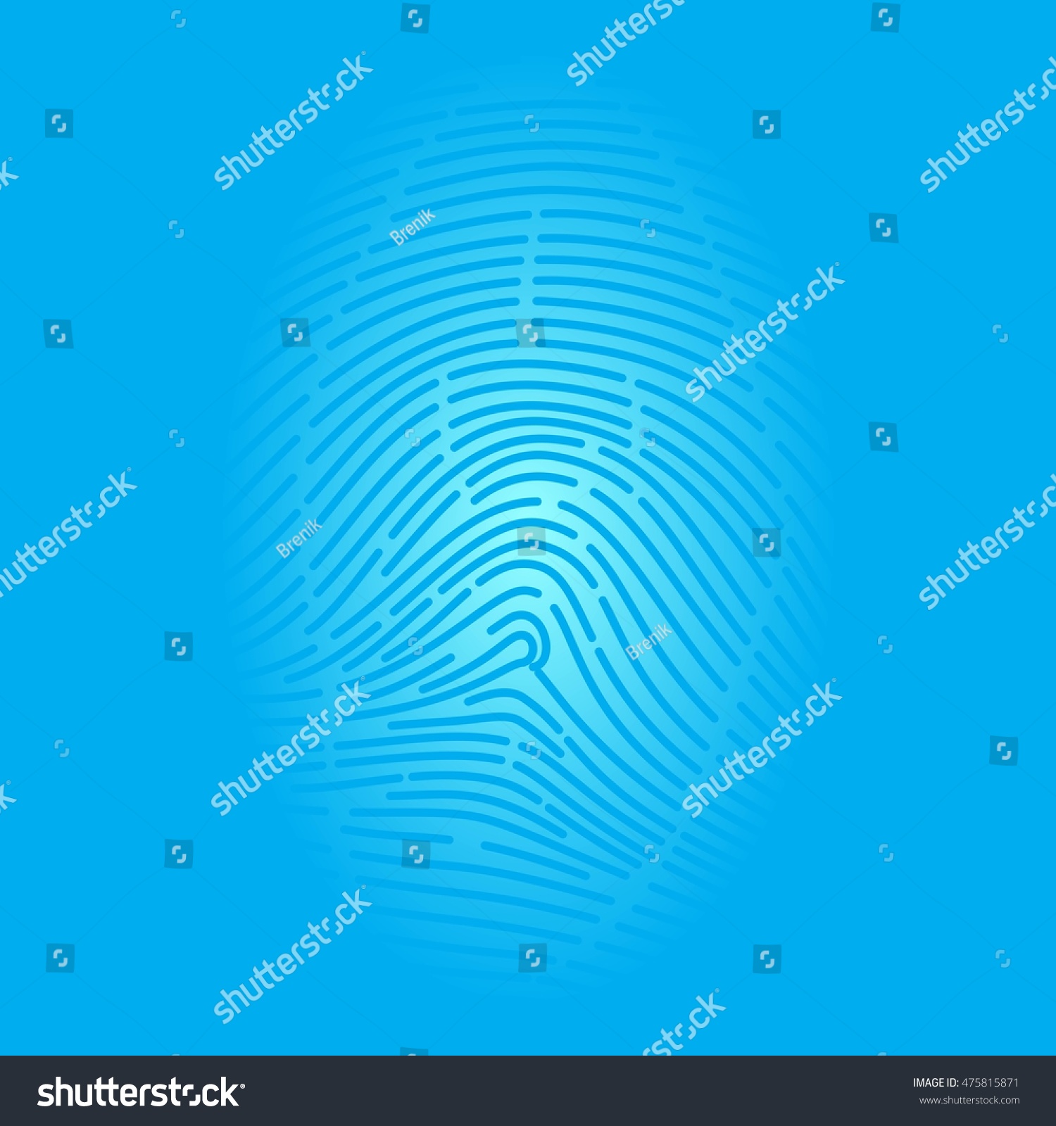 Fingerprint on a light blue background. Royalty Free Stock Vector 475815871